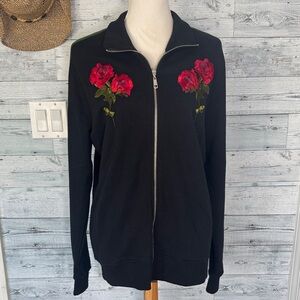 CRIMINAL DAMAGE LONDON EMBROIDERED RISE FULL ZIP JACKET
